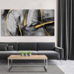 CHATYOUNG Large Canvas Wall Art Decor - Abstract Black and Gray Wall Pictures Li... - Image 2