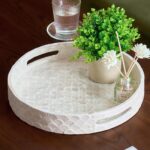 CHI AN HOME 12.6 Inch Capiz Round Decorative Tray, Decorative Serving Tray with ... - Image 2