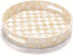 CHI AN HOME 12.6 Inch Capiz Shell Round Decorative Tray with Handles, Large Roun... - Image 2