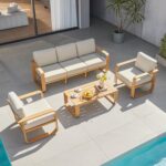 CHITA Outdoor Furniture Set 4 Piece, 5-Seats Patio Conversation Set with 6.3in T... - Image 2