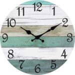 CHYLIN Wall Clock,12 Inch Wall Clocks Battery Operated Silent Non Ticking, Teal ... - Image 2