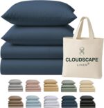 CLOUDSCAPE 100% Egyptian Cotton Sheets King Size - 400 Thread Count 17" Extra De... - Image 2