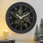 CLXEAST 15 Inch Real Moving Gear Wall Clock, Vintage Industrial Steampunk Metal ... - Image 2