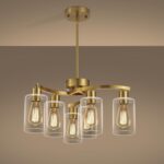CNRATYE 6-Light Gold Chandeliers for Dining Room, Modern Kitchen Island Light Fi... - Image 2