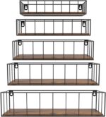 CRUGLA Floating Shelves Wall Mounted Set of 5, Hanging Storage Wall Shelf with R... - Image 2