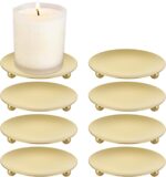 CYEAH 8 Pcs Gold Decorative Iron Plate Candle Holder, 4 in Candle Stand Candle P... - Image 2
