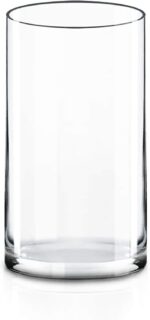 CYS EXCEL (H:12" D:6") Large Cylinder Clear Glass Vase for Wide Bouquet Flower V... - Image 2
