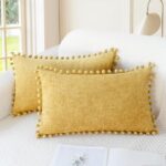 CaliTime Throw Pillow Covers Decorative 20 X 12 Inches Pack of 2 Cozy Solid Dyed... - Image 2