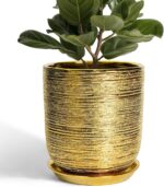Ceramic Flower Pot for Indoor Plants - 10 Inch Plant Pot with Drainage Hole and ... - Image 2
