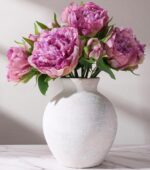 Ceramic Flower Vase Home Decor, 7.4 in Farmhouse Table Vases Rustic Vintage Livi... - Image 2