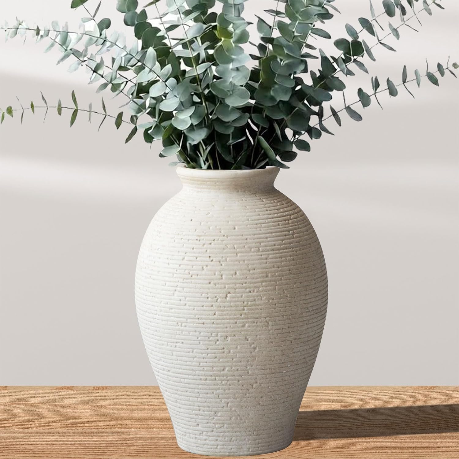 Ceramic Flower Vase for Home Decor, Rustic Farmhouse Vintage Retro Large Vase fo... - Image 2