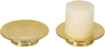 Ceramic Gold Candle Holders Set 2 Modern Pillar Candle Stand Candle plate Table ... - Image 2