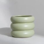 Ceramic Plant Pot Indoor, 4.5 Inch Flower Pot with Drainage Hole, Small Bubble D... - Image 2