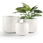 Ceramic Pots for Plants Set of 3 Sizes - 6, 5, 4 Inch Diameter Plant Pots with D... - Image 2