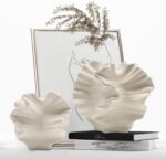Ceramic Vase - Set of 2 for Home Decor,White Flower Shape Pampas Vases Minimalis... - Image 2