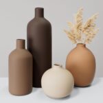 Ceramic Vase Set of 4, Decorative Neutral Modern Flower Vases for Home Decor, Li... - Image 2