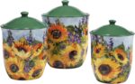 Certified International Sunflower Bouquet 3 piece Canister Set; 54 oz., 72 oz., ... - Image 2