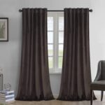 Charcoal Gray Velvet Curtains Elegant Window Drapes for Living Room 84 Inch Long... - Image 2