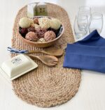 Chardin home Jute Braided Oval Table Runner | Boho Table Runner | Artisanal Cent... - Image 2