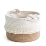 CherryNow Small Woven Storage Baskets Cotton and Jute Rope Decorative Hamper for... - Image 2