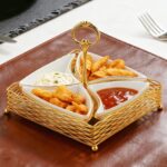 Chip and Dip Serving Set, 4 Detachable dip Bowls, nut Plates for appetizers, Fru... - Image 2