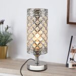 Chrome Crystal Table Lamp for Bedroom, Nightstand Light with Plug-in Switch, Ele... - Image 2