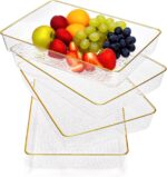 Cididu 4 Pack Clear Serving Trays, Deep Serving Platters Rectangle 12'' x 8'', D... - Image 2