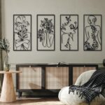 Cindeer 4 Pcs Metal Wall Art Decor Minimalist Abstract Woman Wall Art Line Drawi... - Image 2