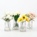 Clear Glass Vases Set of 4, Small Vases for Flowers, Flower Vase for Bouquet, Mo... - Image 2