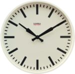 Cloudnola White Metal Station Wall Clock, Designer Clock, 18 inch Diameter, Mode... - Image 2