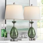 Coastal Glass Table Lamps Set of 2, 3-Way Dimmable Touch Control Nautical Lamp w... - Image 2