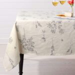 ColorBird Spring Floral Beige Cotton Linen Rectangle Tablecloth Rustic Garden Na... - Image 2