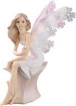 Comfy Hour 7.4" Spring Sitting Fairy Figurine, White Gown Fantasy Spirit Statue ... - Image 2