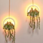 Comtelek 2pcs Artificial Hanging Plants with Lights Fake Succulents Plant in Pot... - Image 2