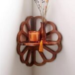 Corner Flower Designer Wall Shelf Wood Carving Wall Bracket Wall Hanging Handmad... - Image 2