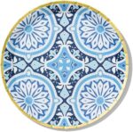 Coterie Blue and Gold Plates (Set of 10 Small) Moroccan, Navy, Nice for Wedding,... - Image 2