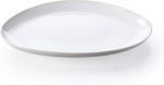 Cotton White Glazed Stoneware Serving Plate, 15" - Image 2