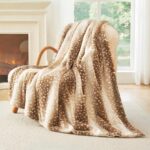 Cozy Bliss Luxury Faux Fur Throw Blanket Animal Striped Print, Non Shedding Doub... - Image 2