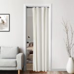 Cream Colored Room Darkening Curtains 80 Inch Length for Bedroom Closet Door,Lig... - Image 2