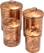 Creative Co-Op 4-Piece Oxidized Stainless Steel Canister Set, Copper-Finished - Image 2