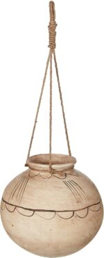 Creative Co-Op Large Hanging Clay Pot with Jute Hanger (Each one Will Vary) - Image 2