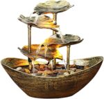 Creative Ingot Lotus Leaf Flowing Water Tabletop Fountain with LED Night Light, ... - Image 2