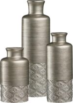 Creative Scents Dublin Silver Vases - Set of 3 Vases for Flowers, Decorative Vas... - Image 2