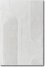 Creespi White Abstract Wall Art - Hand Painted Thick Textured Art Painting 24x36... - Image 2