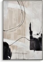 Creoate Abstract Canvas Wall Art, Hand Painted Textured Painting Canvas Artwork ... - Image 2