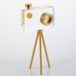 Crystal Camera Model Statues- Small Golden with Bracket 3.94x5.12inch 2.2LB,Came... - Image 2