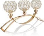 Crystal Candle Holders, Tealight Candlestick Candelabra Stand with 3 Arms,Candle... - Image 2