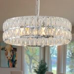 Crystal Chandelier for Dining Room,17.7'' LED Luxury Modern glass Mount Chandeli... - Image 2