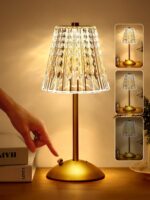 Crystal Cordless Lamp, Dimmable+3 Colors Rechargeable Lamp, Touch+2000mAh Batter... - Image 2