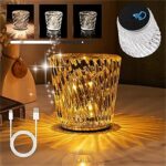 Crystal Diamond Table Lamp USB Charging Touch Lamp K9 Crystal Table Lamp with 3 ... - Image 2